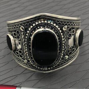 Single Valentine Gift, Tribal Stone Cuff Bracelet, Afghan Cuff Bracelet, Ethnic